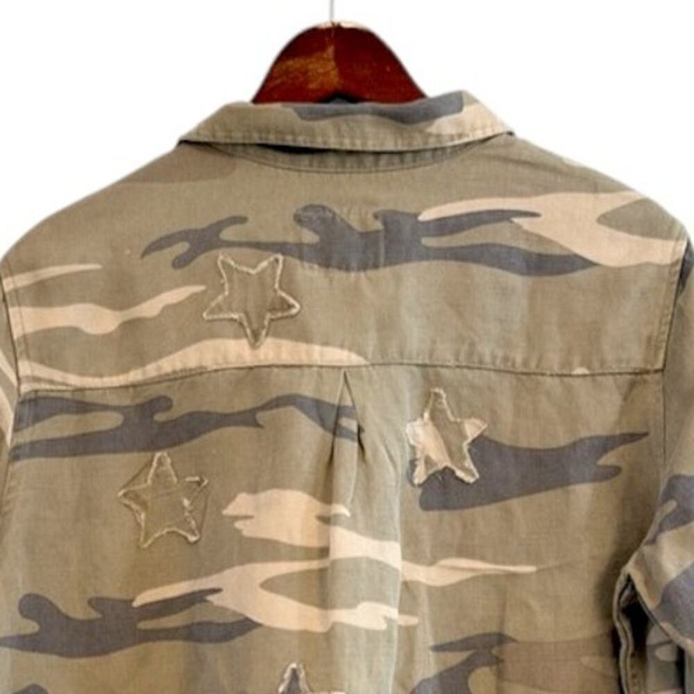 Rails Marcel Sage Camo with Stars Shirt Tencel Linen Women’s Large - Picture 6 of 11